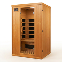 1-2-Person Infrared Sauna Room with 4 Low-Emf Carbon Heaters, Audio System, Canadian Hemlock — Studio Shot