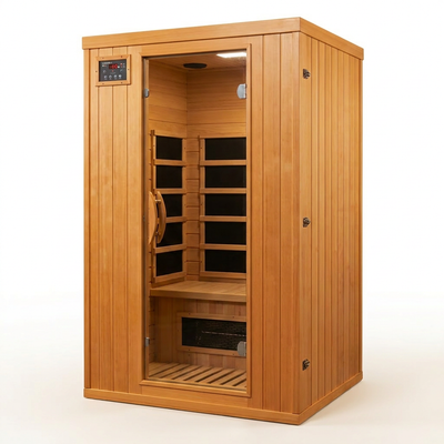 Infrared Sauna Crafted for Deep Restoration, 4 Low-EMF Carbon Heaters, Canadian Hemlock, Audio System