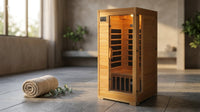 1-2-Person Infrared Sauna Room with 4 Low-Emf Carbon Heaters, Audio System, Canadian Hemlock — Lifestyle
