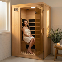1-2-Person Infrared Sauna Room with 4 Low-Emf Carbon Heaters, Audio System, Canadian Hemlock — Lifestyle