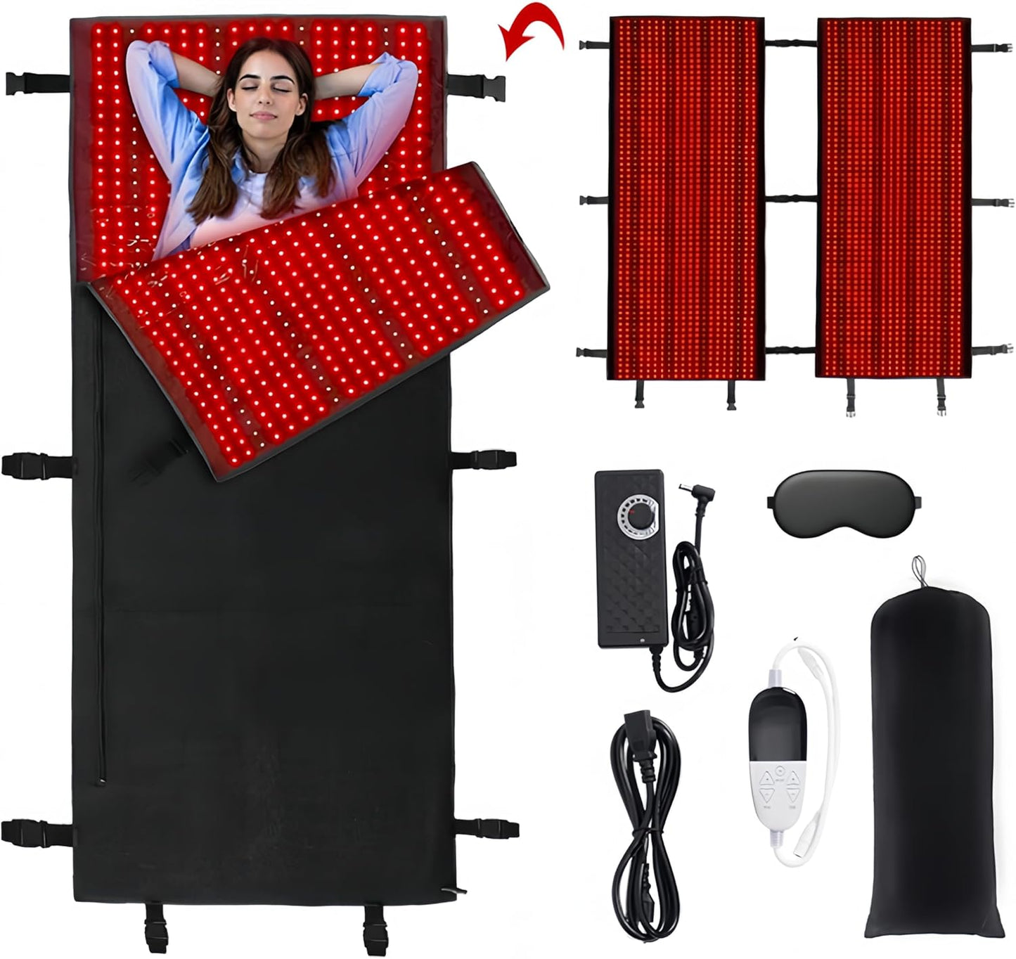 Red Light Therapy Mat Device for Full Body, near Infrared Light Therapy Blanket with Timer,Infrared Light Therapy for Body Shoulder Waist Back Knee Pain Relief
