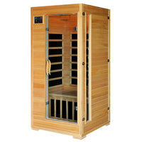 1-2-Person Infrared Sauna Room with 4 Low-Emf Carbon Heaters, Audio System, Canadian Hemlock