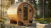 Outdoor Traditional Sauna, 4-6 Person Wooden Sauna, Steam Wet Wood Sauna with 220V with 6KW Heater, Sauna Stone, Thermometer — Lifestyle