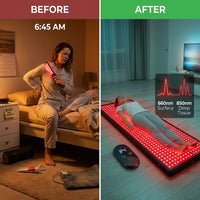 Red Light Therapy Mat for Body Pain Relief,Red Light Therapy Blanket 1280 Leds Red near Infrared 660Nm 850Nm Full Body Pad, 71"X 31" Large Red Light Therapy Pad — Before & After