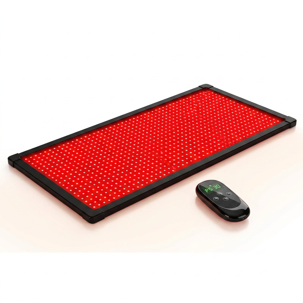 Red Light Therapy Mat for Body Pain Relief,Red Light Therapy Blanket 1280 Leds Red near Infrared 660Nm 850Nm Full Body Pad, 71"X 31" Large Red Light Therapy Pad — Studio Shot