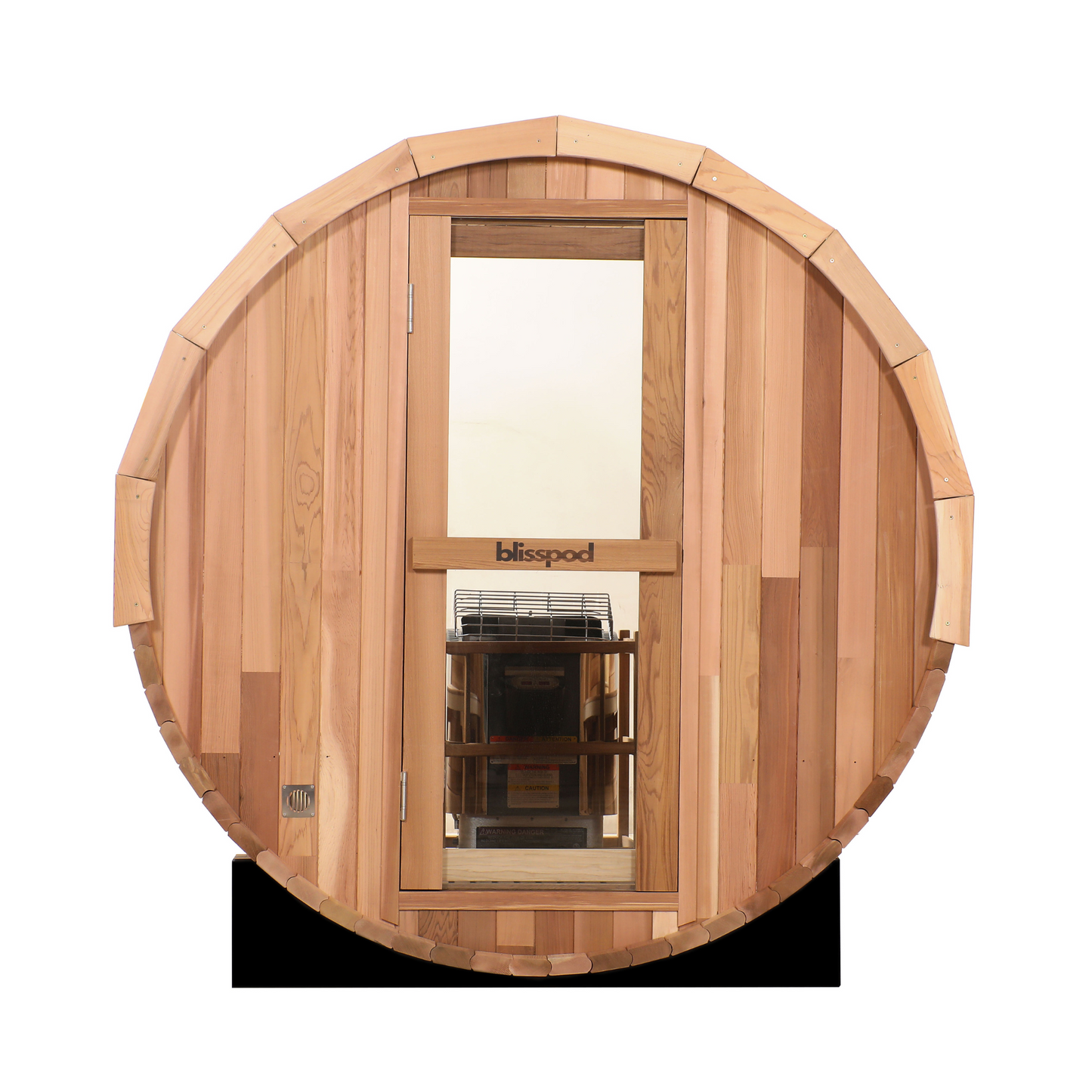 Blisspod | Prague | Canadian Red Cedar Outdoor Steam Barrel Sauna | Full Glass Back