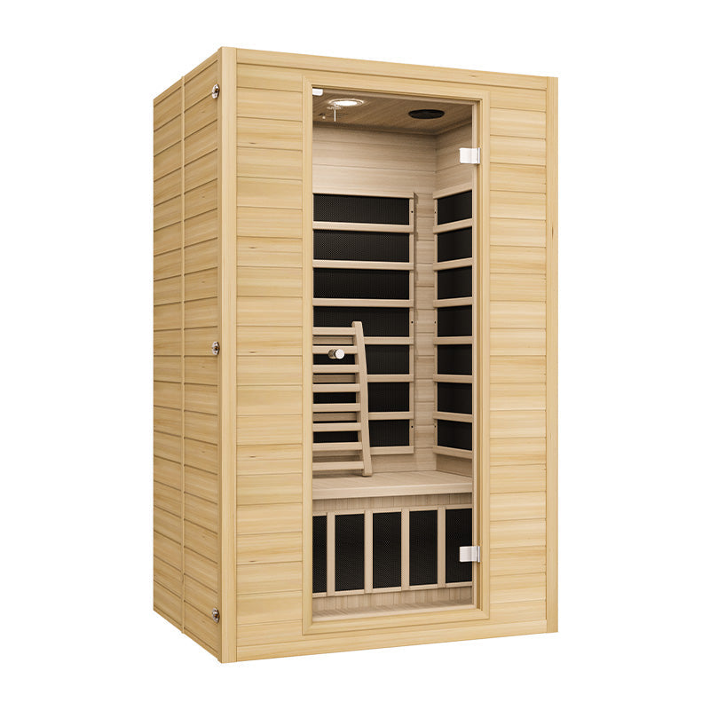 Blisspod, Vienna, Far Infrared Sauna Canadian Hemlock Very Low EMF Sauna, 4 Heaters – 2 Person