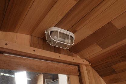 Blisspod | Prague | Canadian Red Cedar Outdoor Steam Barrel Sauna | Full Glass Back